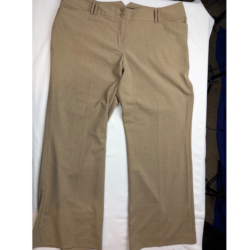 Lane Bryant Tan Khaki Wide Leg Dress Pants Cinch Back Trousers Plus Size 18/20